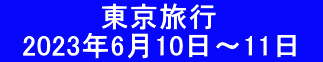 　　　　　東京旅行 　2023年6月10日～11日　